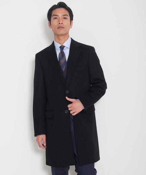 green label relaxing(グリーンレーベルリラクシング)の「W/CA チェスターコート◆(チェスターコート・メンズ・ブラック/ベージュ・LARGE/SMALL/X-LARGE/MEDIUM)」の1枚目の写真