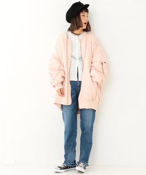 Another Edition(アナザーエディション)の「ビッグMA-1 SS/ AECM BIG MA-1 SS◆(MA-1・レディース・オリーブ/ライトピンク・MEDIUM/SMALL)」の13枚目の写真