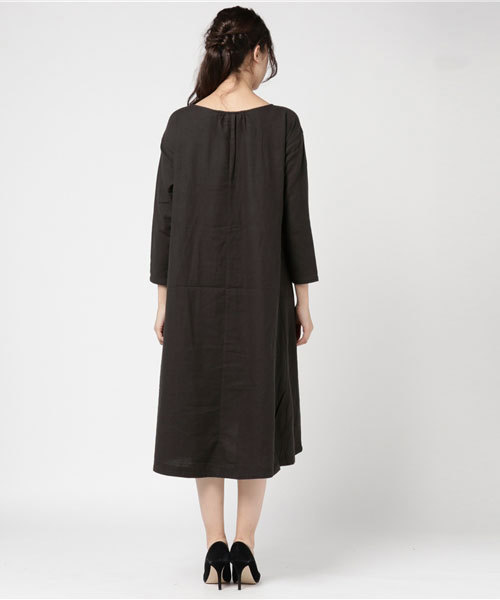 LBC（エルビーシー）の「コットンビエラ起毛ワンピース（ワンピース・レディース・ダークグレー/梅・LARGE/MEDIUM）」の8枚目の写真