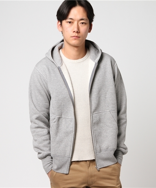 BARNS（バーンズ）の「【BARNS】小寸編みジップアップパーカー（パーカー・メンズ・レッド/ネイビー/ブラック/グレー・LARGE/MEDIUM/SMALL）」の3枚目の写真