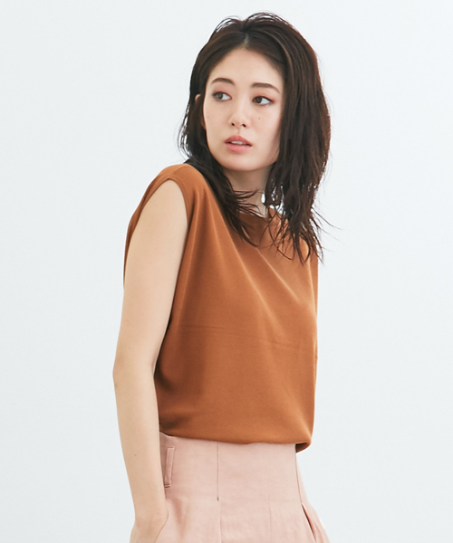 Abahouse Devinette（ドゥヴィネット）の「ウォッシャブルプルオーバー【GLOW 2017年08月号 P.79掲載】（ニット/セーター・レディース・その他1/ネイビー/ブラウン/オレンジ系その他/キャメル・FREE）」の4枚目の写真