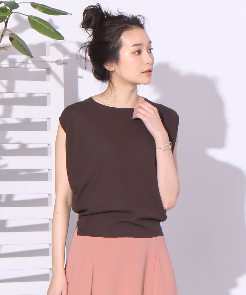 Abahouse Devinette（ドゥヴィネット）の「ウォッシャブルプルオーバー【GLOW 2017年08月号 P.79掲載】（ニット/セーター・レディース・その他1/ネイビー/ブラウン/オレンジ系その他/キャメル・FREE）」の6枚目の写真