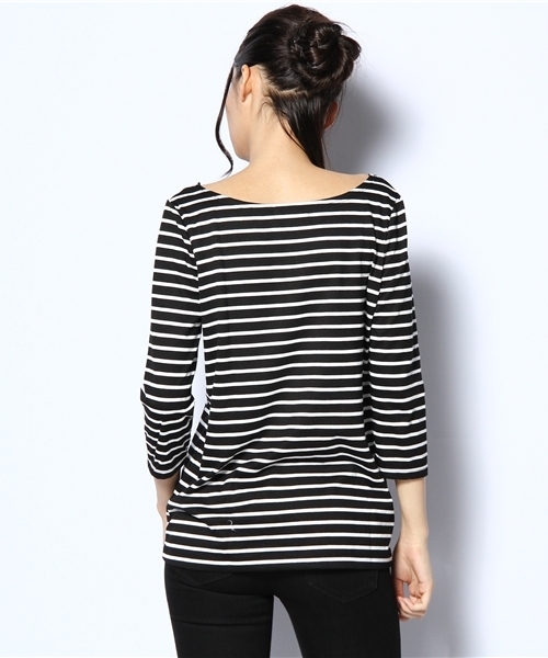 MIDWEST（ミッドウエスト）の「MINK PINK 半端袖丈ボーダーカットソー（Tシャツ/カットソー・レディース・ブラック/ネイビー・SMALL）」の7枚目の写真