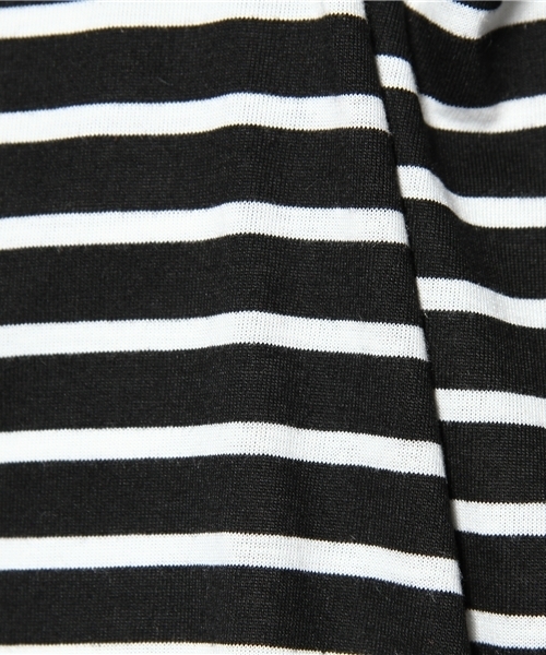 MIDWEST（ミッドウエスト）の「MINK PINK 半端袖丈ボーダーカットソー（Tシャツ/カットソー・レディース・ブラック/ネイビー・SMALL）」の5枚目の写真