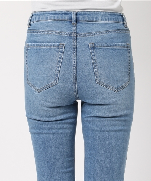 WEGO（ウィゴー）の「WEGO/ストレッチフリンジフレアデニムパンツ（デニムパンツ・レディース・インディゴブルー・LARGE/MEDIUM）」の3枚目の写真