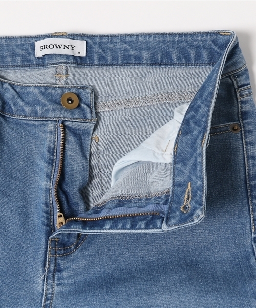 WEGO（ウィゴー）の「WEGO/ストレッチフリンジフレアデニムパンツ（デニムパンツ・レディース・インディゴブルー・LARGE/MEDIUM）」の6枚目の写真