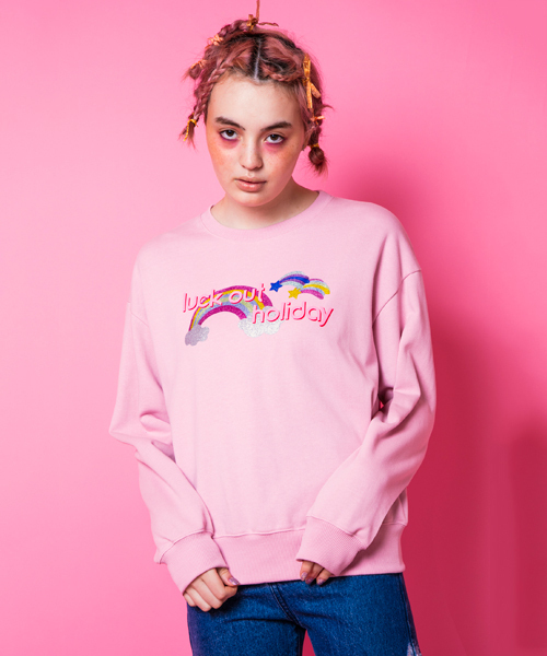 Candy Stripper（キャンディストリッパー）の「LUCK OUT HOLIDAY SWEAT TOPS（スウェット・レディース・オフホワイト/ブラック/スモークピンク・2）」の5枚目の写真