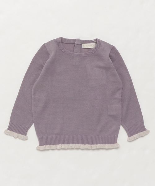 Catherine Cottage（キャサリンコテージ）の「バイカラーフリルニット（ニット/セーター・キッズ・グレー系その他3/パープル系その他3/ブラック系その他3・110/120/130/140/150/160/100）」の2枚目の写真