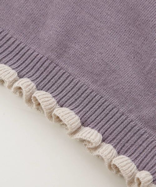 Catherine Cottage（キャサリンコテージ）の「バイカラーフリルニット（ニット/セーター・キッズ・グレー系その他3/パープル系その他3/ブラック系その他3・110/120/130/140/150/160/100）」の9枚目の写真