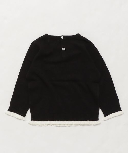 Catherine Cottage（キャサリンコテージ）の「バイカラーフリルニット（ニット/セーター・キッズ・グレー系その他3/パープル系その他3/ブラック系その他3・110/120/130/140/150/160/100）」の10枚目の写真