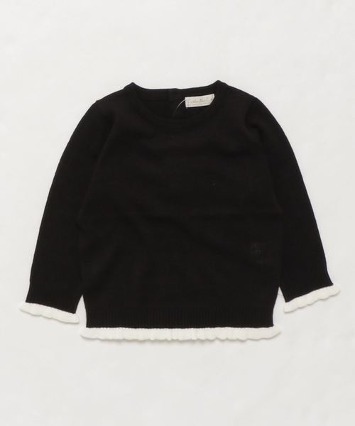 Catherine Cottage（キャサリンコテージ）の「バイカラーフリルニット（ニット/セーター・キッズ・グレー系その他3/パープル系その他3/ブラック系その他3・110/120/130/140/150/160/100）」の11枚目の写真