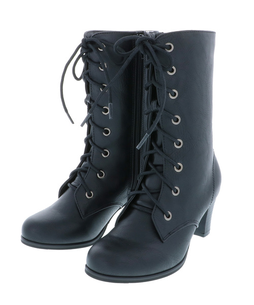 袴用レースアップブーツ「ブラック キッズサイズ」 履きやすい 歩きやすい（ブーツ）｜KIMONOMACHI（キモノマチ）