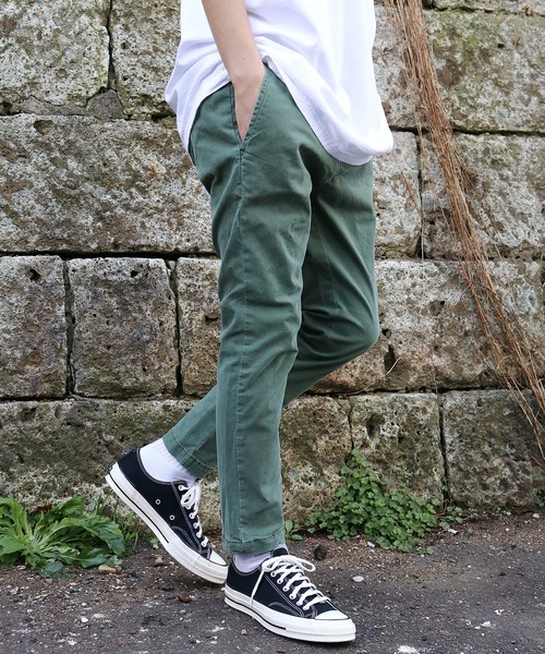 REMI RELIEF（レミレリーフ）の「REMI RELIEF/レミレリーフ チノストレッチカラーパンツ（チノパンツ・メンズ・チャコールグレー/グリーン/ベージュ/カーキ/ネイビー/オフホワイト/プラム/サックスブルー・M/L/S/XL）」の4枚目の写真