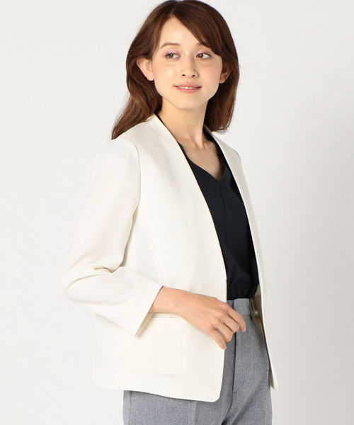 SHIPS（シップス）の「〈手洗い可能〉パイピングノーラペルジャケット