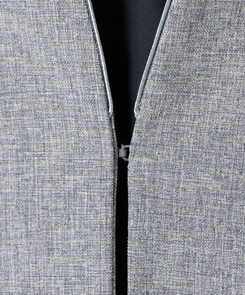 美品　パラスパラス　ノーカラー ジャケット L パイピング　圧縮ウール 美品 パラスパラス ノーカラー ジャケット L パイピング 圧縮ウール