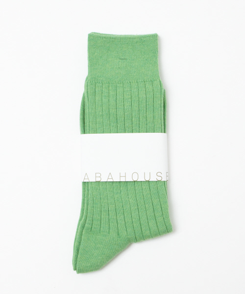 ABAHOUSE(アバハウス)の「※無地リブカラーソックス(ソックス/靴下・メンズ・ホワイト/レッド/カーキ/グリーン・フリー)」の3枚目の写真