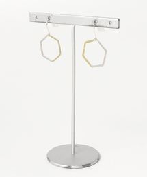 【ray silver works】六角真鍮×シルバーピアス