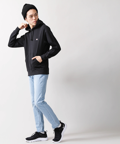 Champion（チャンピオン）の「WEGO/Champion裏毛刺繍プルパーカー（パーカー・メンズ・ホワイト/オートミール/杢グレー/ブラック/ワイン・MEDIUM/LARGE）」の6枚目の写真