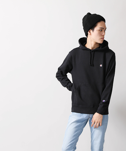 Champion（チャンピオン）の「WEGO/Champion裏毛刺繍プルパーカー（パーカー・メンズ・ホワイト/オートミール/杢グレー/ブラック/ワイン・MEDIUM/LARGE）」の7枚目の写真