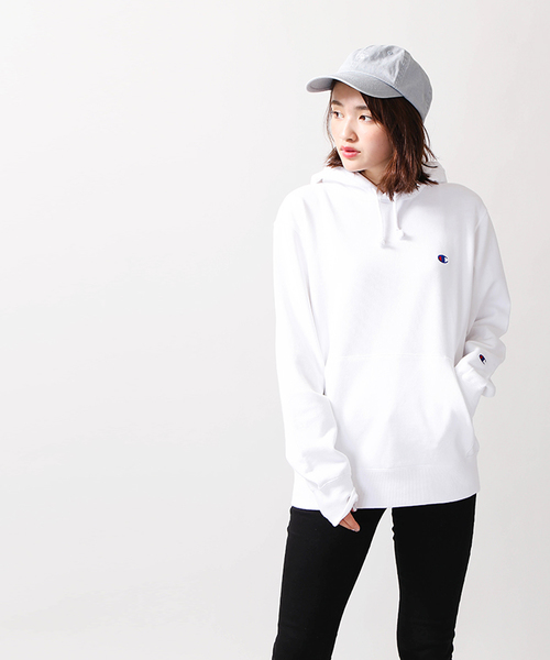 Champion（チャンピオン）の「WEGO/Champion裏毛刺繍プルパーカー（パーカー・メンズ・ホワイト/オートミール/杢グレー/ブラック/ワイン・MEDIUM/LARGE）」の9枚目の写真