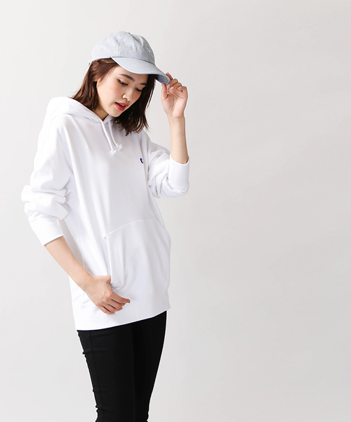 Champion（チャンピオン）の「WEGO/Champion裏毛刺繍プルパーカー（パーカー・メンズ・ホワイト/オートミール/杢グレー/ブラック/ワイン・MEDIUM/LARGE）」の10枚目の写真