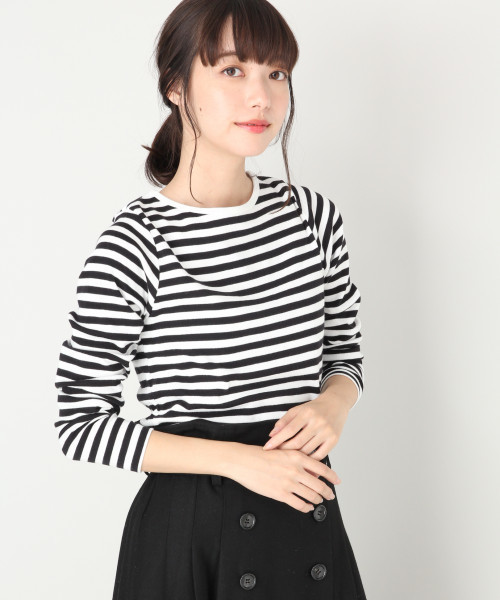 LOWRYS FARM（ローリーズファーム）の「フライスプルオーバー　814076（Tシャツ/カットソー・レディース・オフホワイト/ホワイト×ブラック/ブラック/グレー/グリーン・MEDIUM/LARGE）」の3枚目の写真