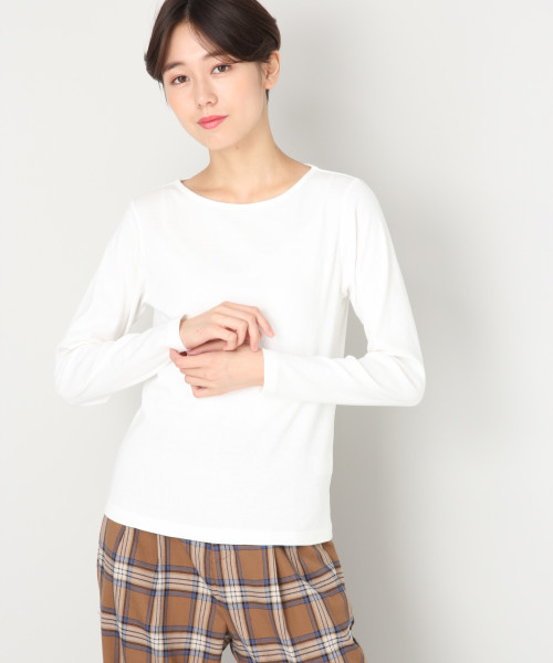 LOWRYS FARM（ローリーズファーム）の「フライスプルオーバー　814076（Tシャツ/カットソー・レディース・オフホワイト/ホワイト×ブラック/ブラック/グレー/グリーン・MEDIUM/LARGE）」の2枚目の写真