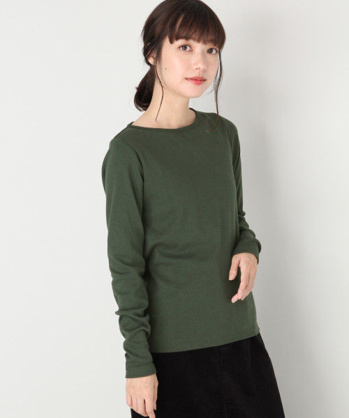 LOWRYS FARM（ローリーズファーム）の「フライスプルオーバー　814076（Tシャツ/カットソー・レディース・オフホワイト/ホワイト×ブラック/ブラック/グレー/グリーン・MEDIUM/LARGE）」の5枚目の写真