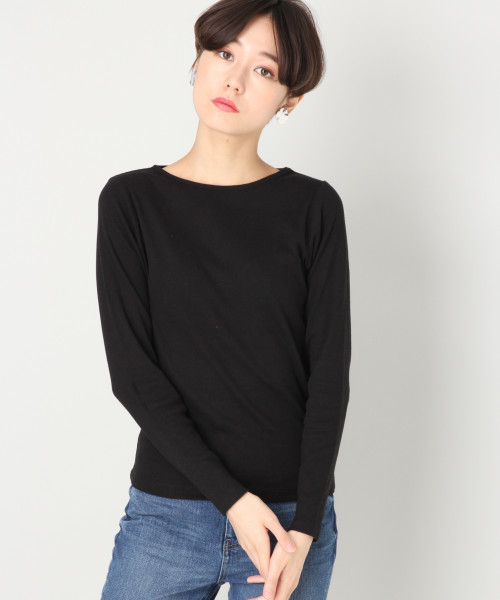 LOWRYS FARM（ローリーズファーム）の「フライスプルオーバー　814076（Tシャツ/カットソー・レディース・オフホワイト/ホワイト×ブラック/ブラック/グレー/グリーン・MEDIUM/LARGE）」の4枚目の写真