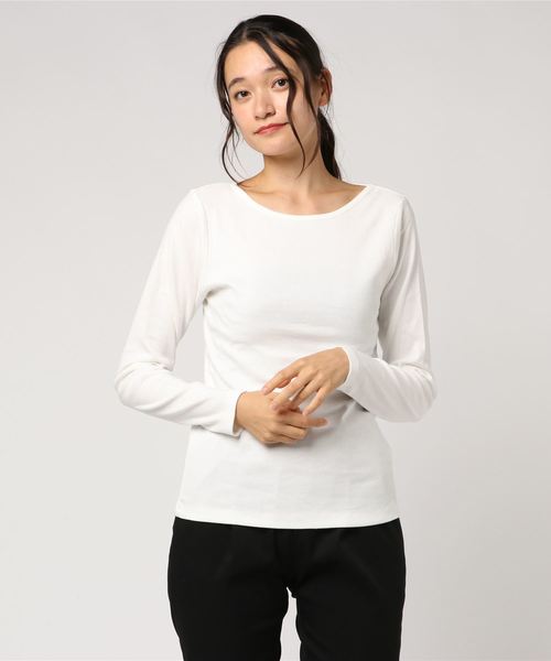 LOWRYS FARM（ローリーズファーム）の「フライスプルオーバー　814076（Tシャツ/カットソー・レディース・オフホワイト/ホワイト×ブラック/ブラック/グレー/グリーン・MEDIUM/LARGE）」の8枚目の写真