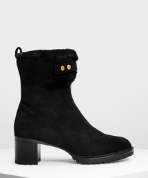 ファーリーカフ カーフブーツ / Furry Cuff Calf Boots