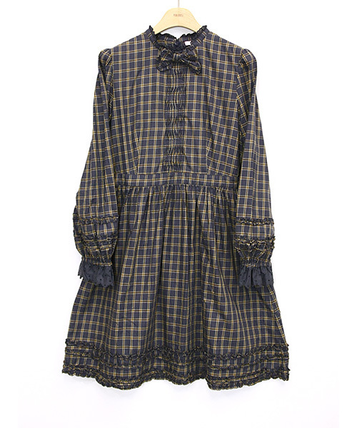 セール ワンピース リボン付きチェックワンピース ワンピース Pinkhouse Pinkhouse Chelsea ピンク ハウスチェルシー のファッション