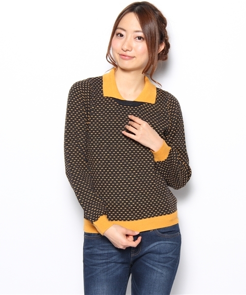 Kastane（カスタネ）の「【Kastane】襟付きニットPO（ニット/セーター・レディース・ネイビー/ミント・FREE）」の9枚目の写真