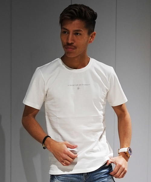 GOSTAR DE FUGA（ゴスタール ジフーガ）の「リフレクター英字プリント半袖カットソー/半袖Tシャツ（Tシャツ/カットソー・メンズ・ホワイト/ブラック・M/L）」の2枚目の写真