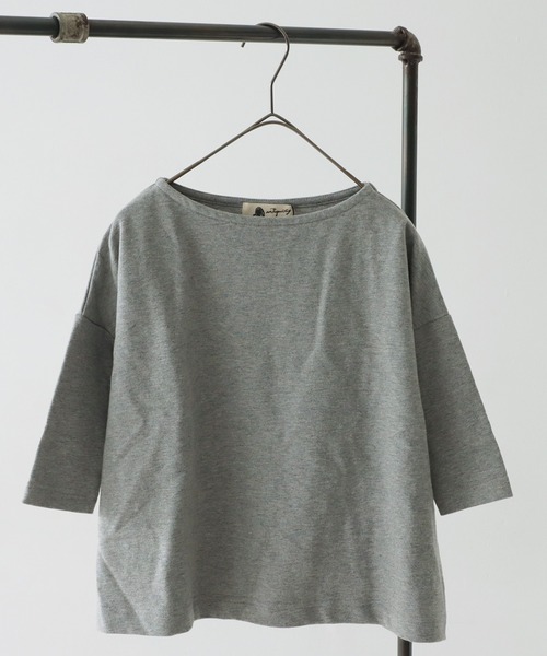 antiqua(アンティカ)の「綿100%で極上の風合い!万能ワイドトップス(Tシャツ/カットソー・キッズ・ブラック/ベージュ/杢グレー/ブラウン系その他/オフホワイト・4/3/5)」の8枚目の写真
