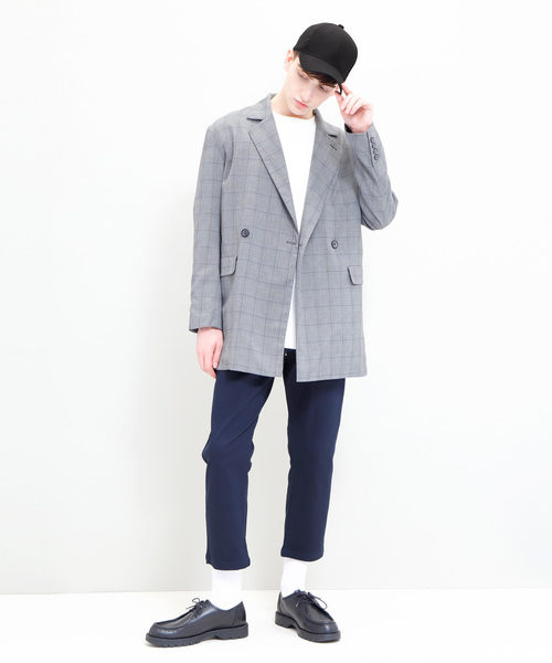 H3734　EMMA CLOTHES　エマクローズ　コットンツイル チェック ドリズラージャケット　ブラウン　L　新品タグ付き コットンツイル ウォッシュ加工 プレーンキャップ（キャップ）｜EMMA