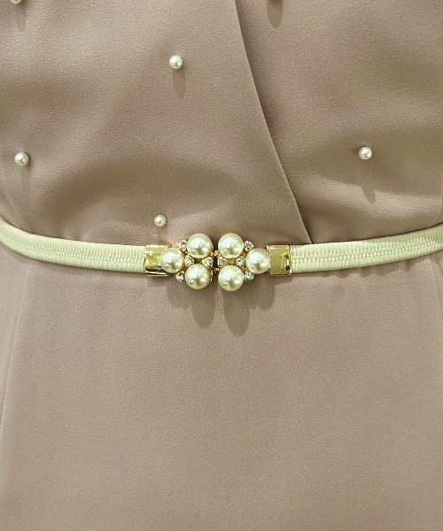 Cupid Heart（キューピッドハート）の「【Cupid Heart】結婚式ベルト パールモチーフベルト（ベルト・レディース・ブラック/ベージュ/ネイビー/ワインレッド/アイボリー・MEDIUM）」の16枚目の写真