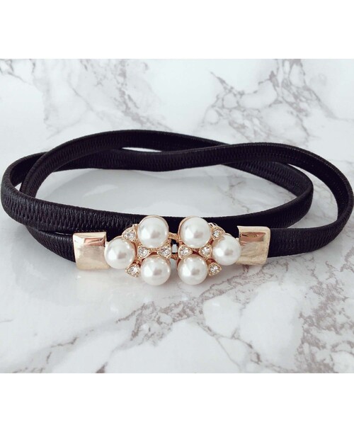 Cupid Heart（キューピッドハート）の「【Cupid Heart】結婚式ベルト パールモチーフベルト（ベルト・レディース・ブラック/ベージュ/ネイビー/ワインレッド/アイボリー・MEDIUM）」の20枚目の写真
