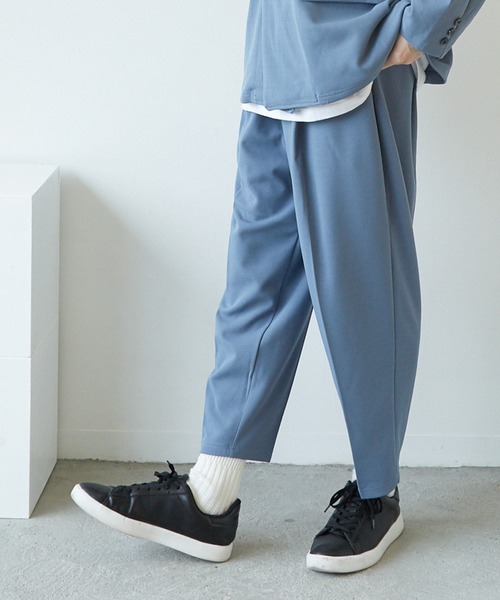 Bling Leads（ブリングリーズ）の「【Bk】梨地 アンクルワイドテーパードパンツ（スラックス・メンズ・ブラック/ベージュ/ネイビー/ブラウン/チャコールグレー/ミント/ライトベージュ/グレイッシュベージュ/ブルー/ライトグレー/グレー系・MEDIUM/LARGE）」の11枚目の写真