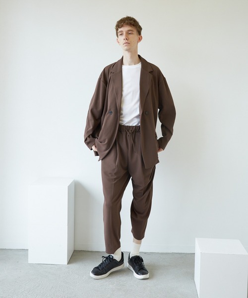 Bling Leads（ブリングリーズ）の「【Bk】梨地 アンクルワイドテーパードパンツ（スラックス・メンズ・ブラック/ベージュ/ネイビー/ブラウン/チャコールグレー/ミント/ライトベージュ/グレイッシュベージュ/ブルー/ライトグレー/グレー系・MEDIUM/LARGE）」の21枚目の写真