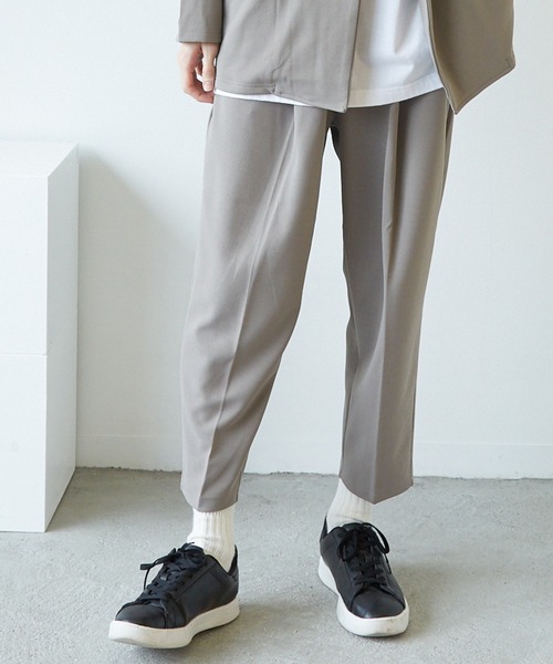 Bling Leads（ブリングリーズ）の「【Bk】梨地 アンクルワイドテーパードパンツ（スラックス・メンズ・ブラック/ベージュ/ネイビー/ブラウン/チャコールグレー/ミント/ライトベージュ/グレイッシュベージュ/ブルー/ライトグレー/グレー系・MEDIUM/LARGE）」の13枚目の写真