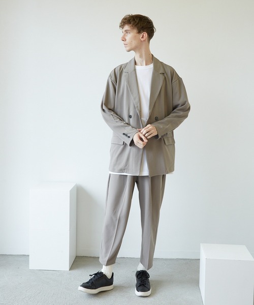 Bling Leads（ブリングリーズ）の「【Bk】梨地 アンクルワイドテーパードパンツ（スラックス・メンズ・ブラック/ベージュ/ネイビー/ブラウン/チャコールグレー/ミント/ライトベージュ/グレイッシュベージュ/ブルー/ライトグレー/グレー系・MEDIUM/LARGE）」の16枚目の写真