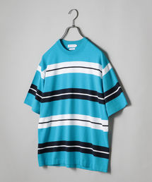 SHIPS JET BLUE | SHIPS JET BLUE:《洗える》マルチボーダー ニット Tシャツ(Tシャツ/カットソー)