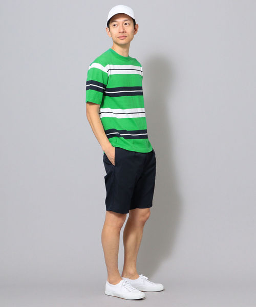 SHIPS JET BLUE(シップスジェットブルー)の「SHIPS JET BLUE:《洗える》マルチボーダー ニット Tシャツ(Tシャツ/カットソー・メンズ・ベージュ/グリーン/ライトブルー・X-SMALL/SMALL/MEDIUM/LARGE)」の10枚目の写真