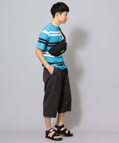 SHIPS JET BLUE(シップスジェットブルー)の「SHIPS JET BLUE:《洗える》マルチボーダー ニット Tシャツ(Tシャツ/カットソー・メンズ・ベージュ/グリーン/ライトブルー・X-SMALL/SMALL/MEDIUM/LARGE)」の18枚目の写真