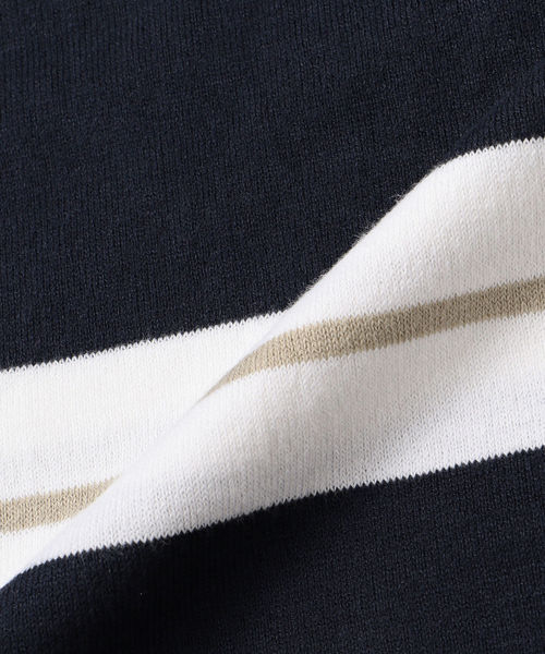 SHIPS JET BLUE(シップスジェットブルー)の「SHIPS JET BLUE:《洗える》マルチボーダー ニット Tシャツ(Tシャツ/カットソー・メンズ・ベージュ/グリーン/ライトブルー・X-SMALL/SMALL/MEDIUM/LARGE)」の5枚目の写真