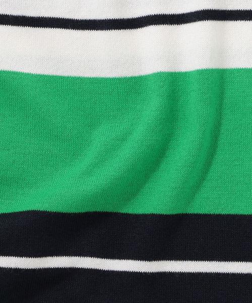 SHIPS JET BLUE(シップスジェットブルー)の「SHIPS JET BLUE:《洗える》マルチボーダー ニット Tシャツ(Tシャツ/カットソー・メンズ・ベージュ/グリーン/ライトブルー・X-SMALL/SMALL/MEDIUM/LARGE)」の7枚目の写真