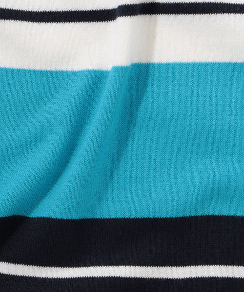 SHIPS JET BLUE(シップスジェットブルー)の「SHIPS JET BLUE:《洗える》マルチボーダー ニット Tシャツ(Tシャツ/カットソー・メンズ・ベージュ/グリーン/ライトブルー・X-SMALL/SMALL/MEDIUM/LARGE)」の9枚目の写真