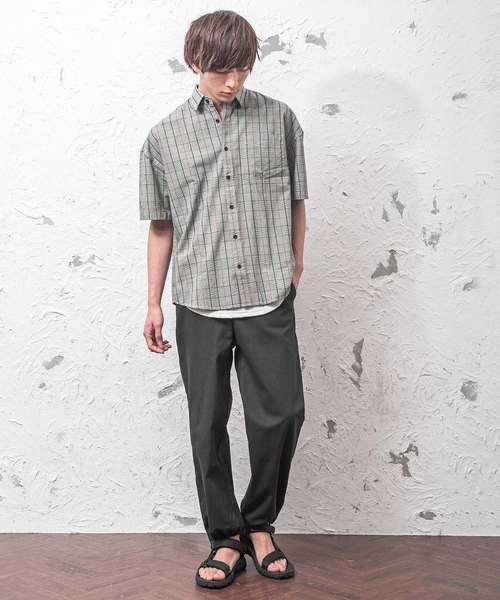 MinoriTY（マイノリティ）の「ブリティッシュチェックビックシャツ/半袖（シャツ/ブラウス・メンズ・ベージュ/グレー・M/L）」の3枚目の写真