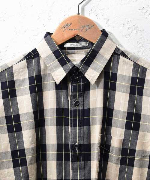 MinoriTY（マイノリティ）の「ブリティッシュチェックビックシャツ/半袖（シャツ/ブラウス・メンズ・ベージュ/グレー・M/L）」の7枚目の写真